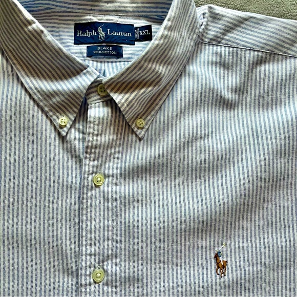 Ralph Lauren Other - Ralph Lauren Short Sleeve Button Down - Light Blue/White Stripe - XXL
